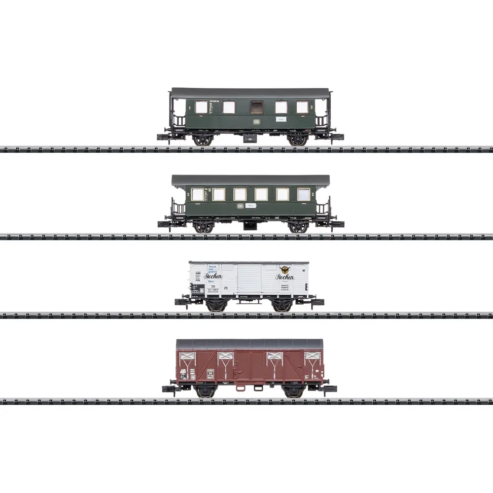 Coffret de wagons DB GmP - Minitrix 15002 - N 1/160 - DB - Ep III - 2R