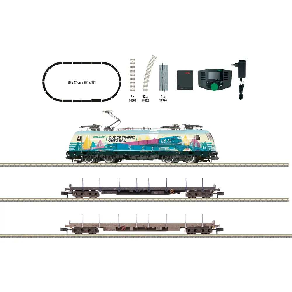 Coffret de départ avec locomotive électrique BR 186 - Minitrix 11165 - N 1/160 - LINEAS - Ep VI - Digital sound - 2R
