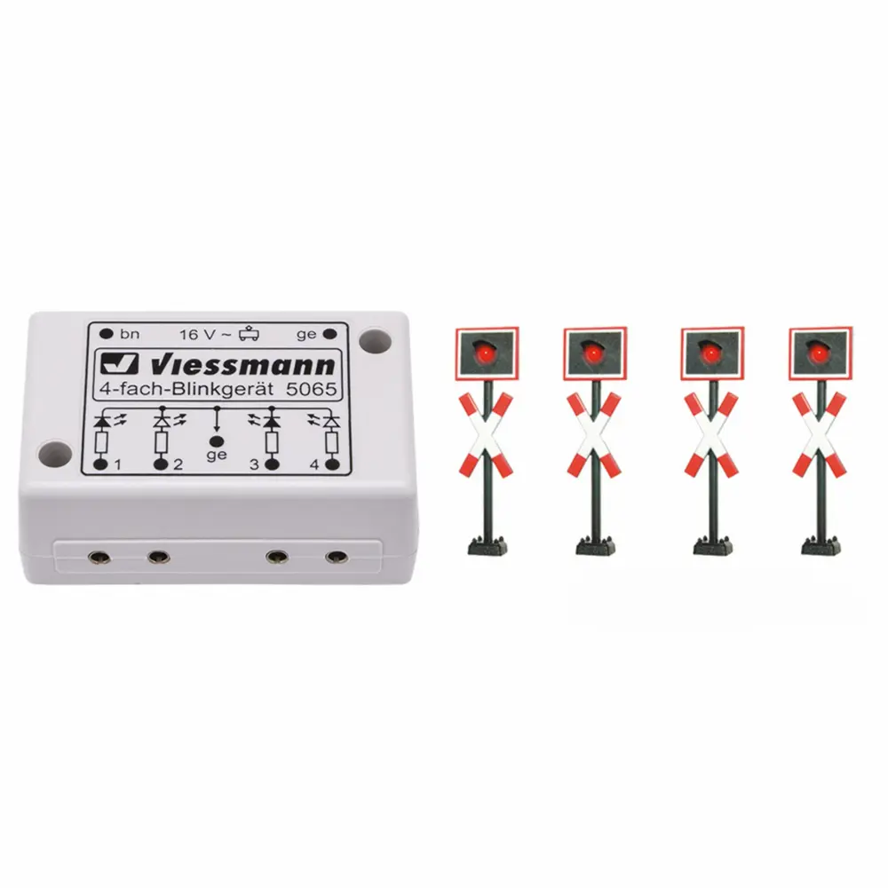 4 croix de St André à LED clignotantes pour passage à niveau - Viessmann 5800 - N 1/160
