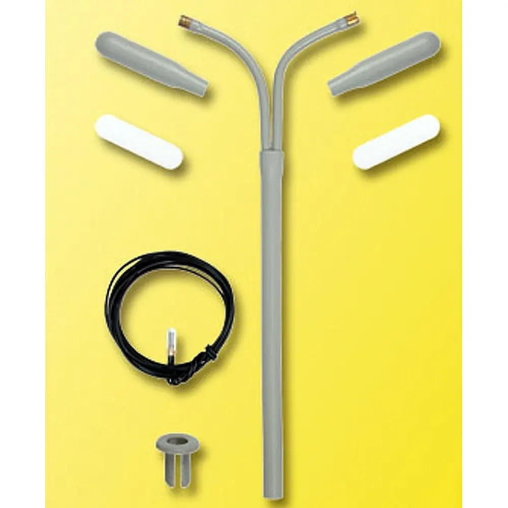Lampadaire Cintré Double + Ampoule - Hauteur 100MM - Viessmann 6723 - HO 1/87