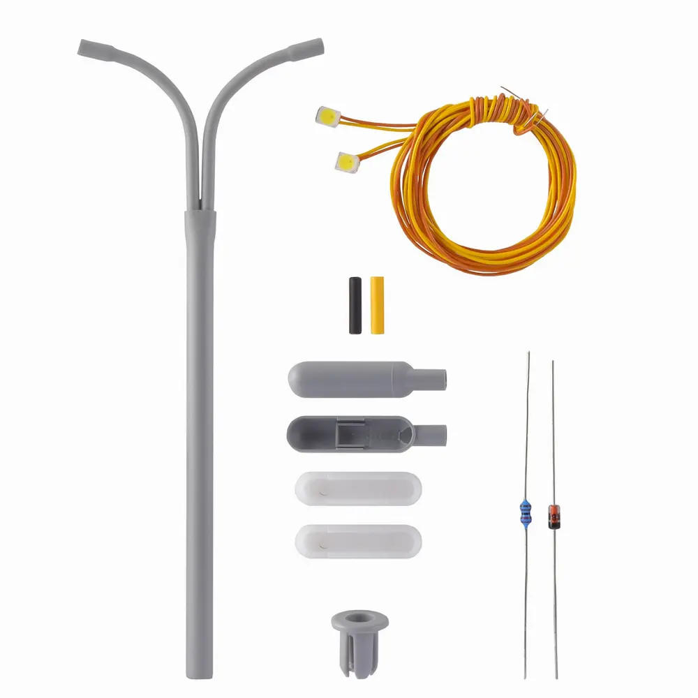 Lampadaire Cintré Double + Ampoule - Hauteur 100MM - Viessmann 6723 - HO 1/87