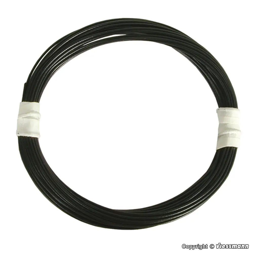 Bobine de Fil - 5 Mètres - Noir - Section 0.03m2 - Diamètre 0.06m2 - Viessmann 6890 - Toutes Echelles