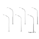 Lot de 6 lampadaires de rue type fouet VIESSMANN 60906 - HO 1/87