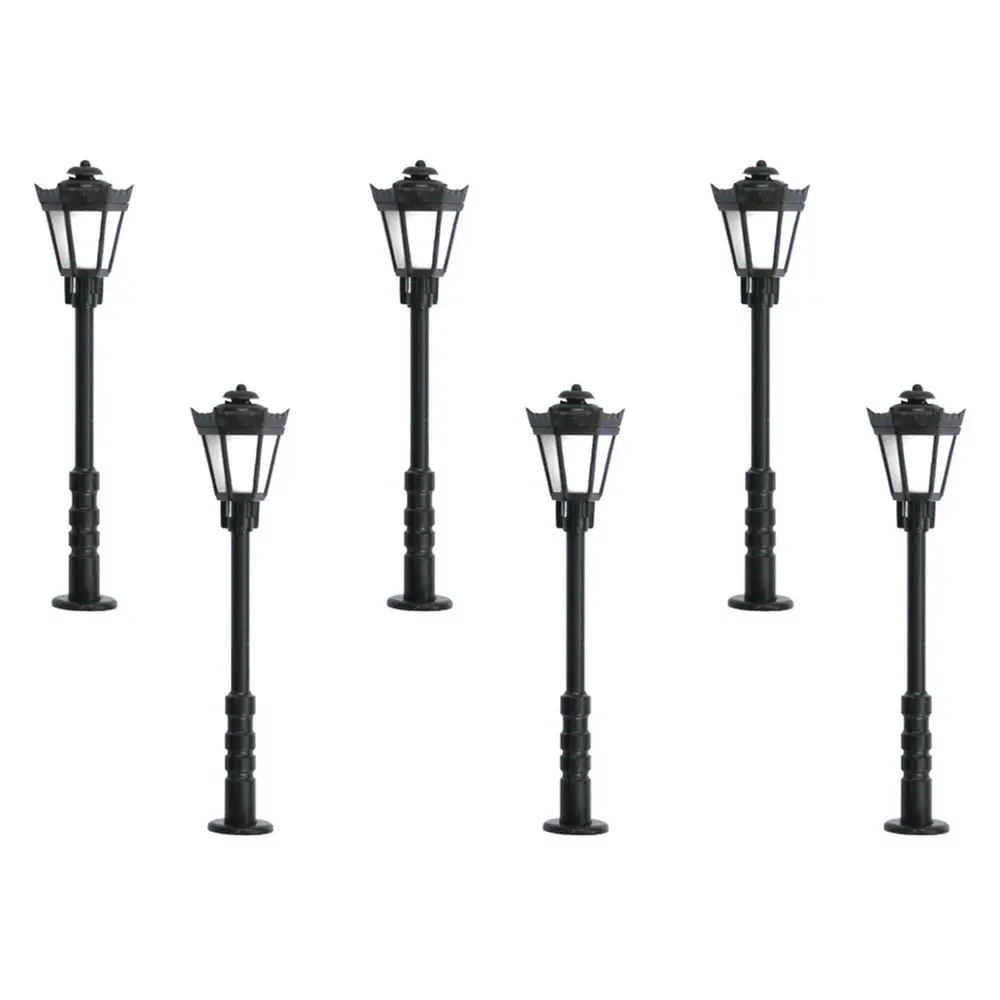 Lot de 6 lanternes de parc Viessmann 64706 - N 1/160 - éclairage LED - hauteur 33 mm