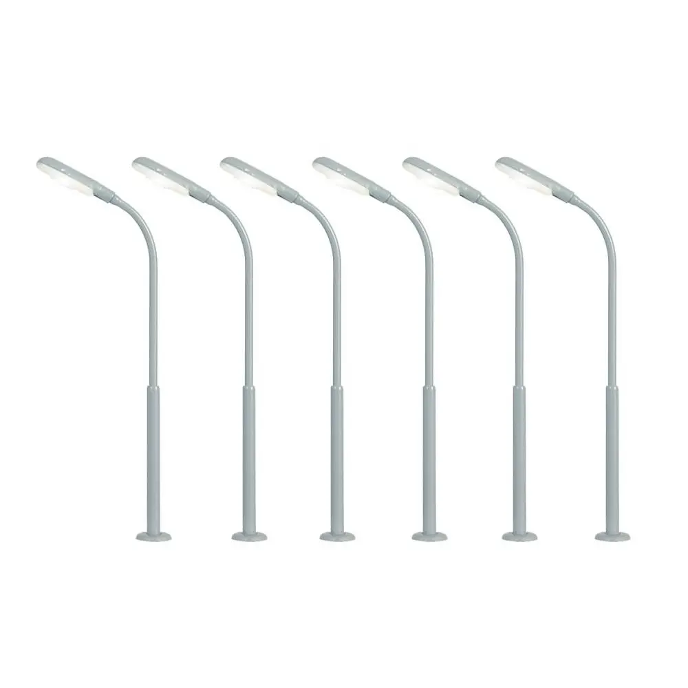 Lot de 6 lampadaires de ville Viessmann 64906 - N 1/160 - hauteur 54  mm