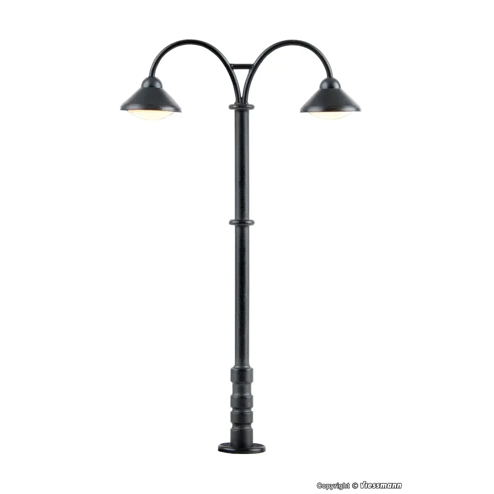 Lampe de quai double Baden-Baden Viessmann 6109 LED  - HO 1/87 - hauteur 74 mm