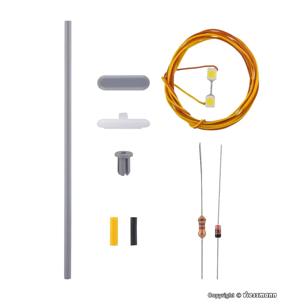 Double lampe pour plateforme Viessmann 6726 LED - HO 1/87 - hauteur 70 mm