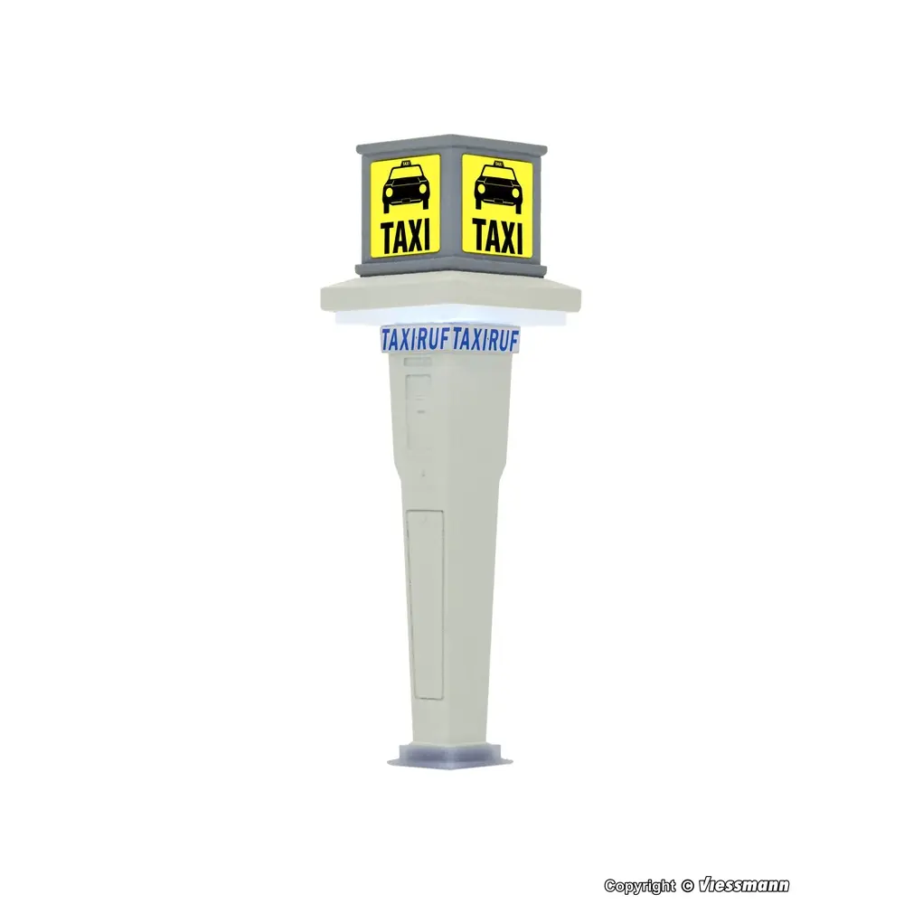 Station de taxi avec éclairage LED - Viessmann 1378 - HO 1/87