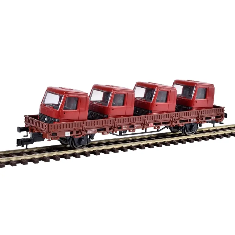 Wagon à bords bas chargé de cabines de conduite - Kibri 26253 - HO 1/87 - DB-AG - 2R