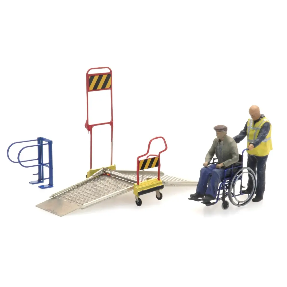 Rampe pour Fauteuil Roulant et 2 figurines - Artitec 387.447 - HO 1/87