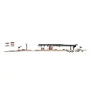 Quai de gare couvert Baden-Baden - Vollmer 47504 - N 1/160 - 65 x 35 x 45 mm