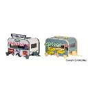 Food Trucks lot de deux caravanes aménagées - Vollmer 45144 - HO 1/87