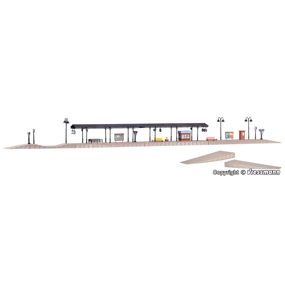 Quai de gare Baden-Baden extensible VOLLMER 43559 - HO 1/87