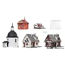 Village de Noël avec éclairage LED, fonctionnel - VOLLMER 42413 - HO 1/87