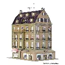 Café 5 étages - Aménagement intérieur et éclairage LED - VOLLMER 43783 - HO 1/87