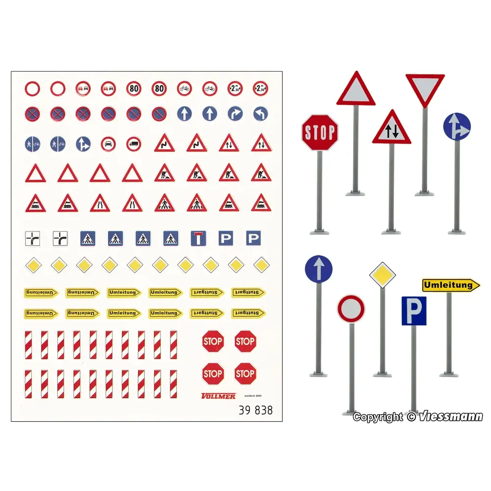 Coffret déco Panneaux de signalisation - Vollmer 45160 - HO 1/87