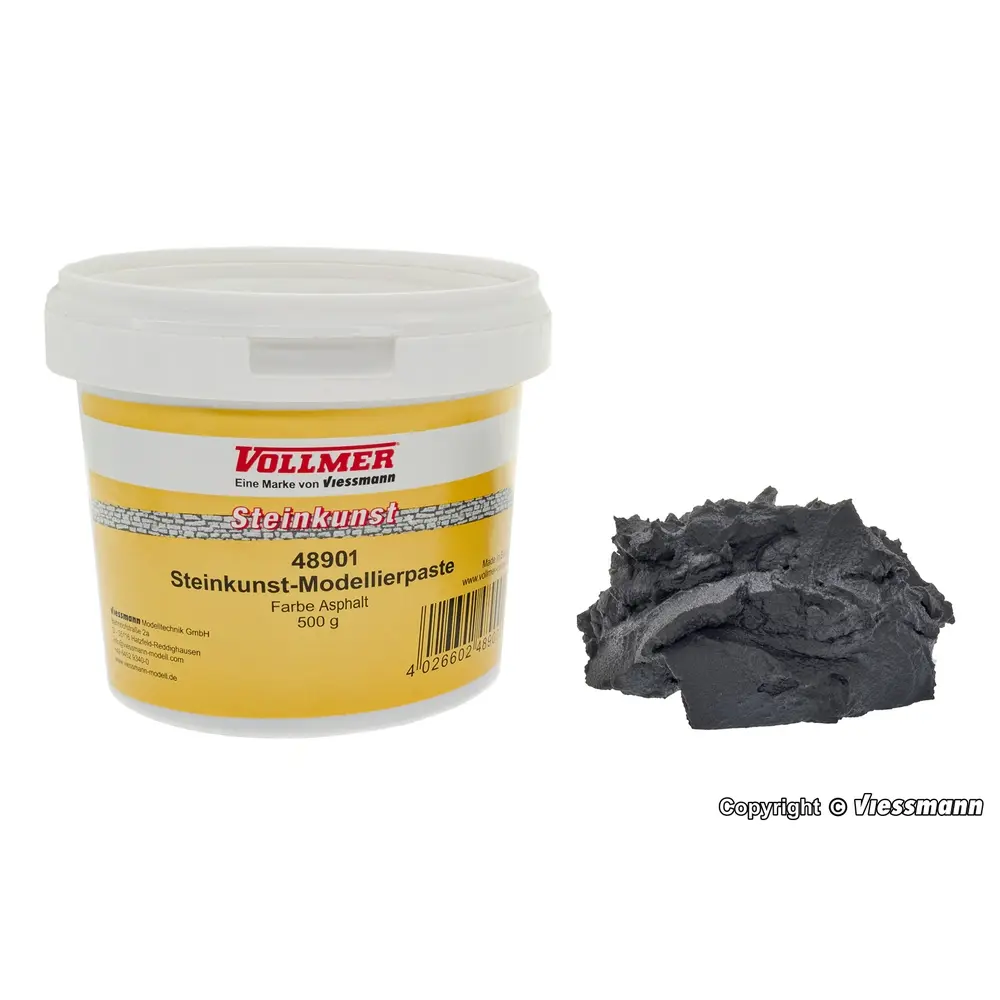 Pâte à modeler Stone Art, couleur asphalte, 500 g - Vollmer 48901
