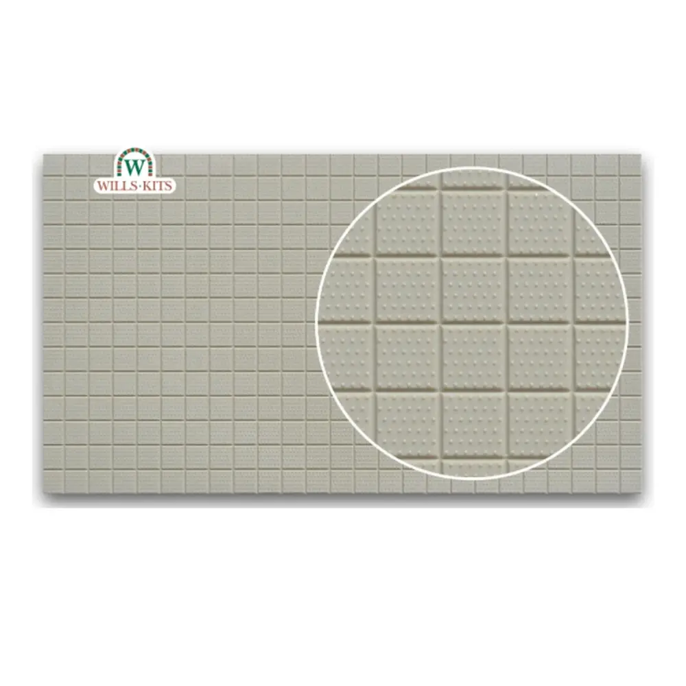 Kit de 4 feuilles "Pavés tactiles" Wills-Kits SSMP233 - HO : 1/87 | OO : 1/76