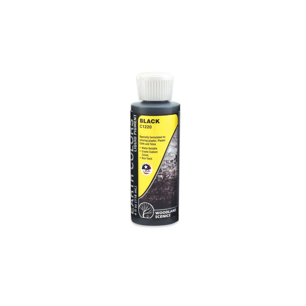 Peinture à décor noir - Woodland Scenics C1220 - Toutes échelles - 118 mL