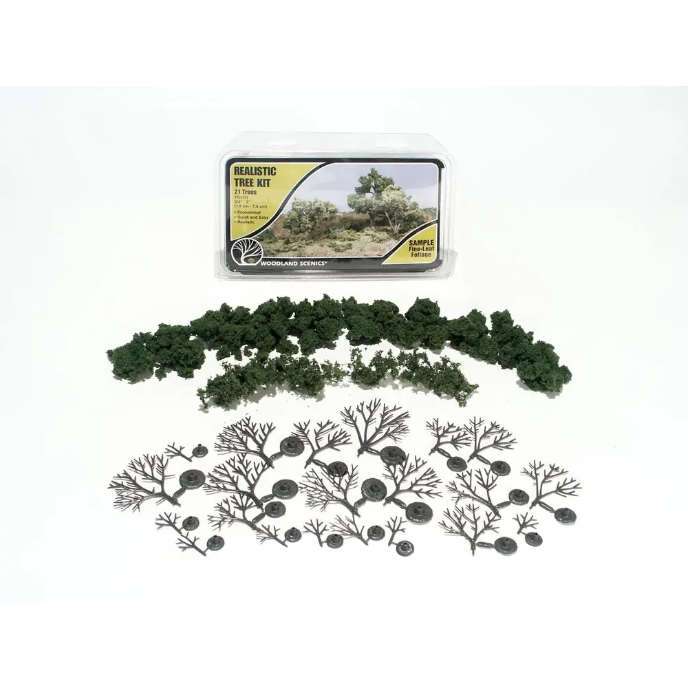 Kit de création d'arbre vert moyen - 21 armatures - WOODLAND TR1111 - HO 1/87