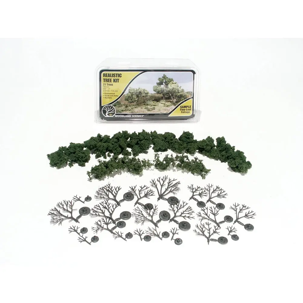 Kit de création d'arbre vert moyen - 6 armatures - WOODLAND TR1112 - HO 1/87