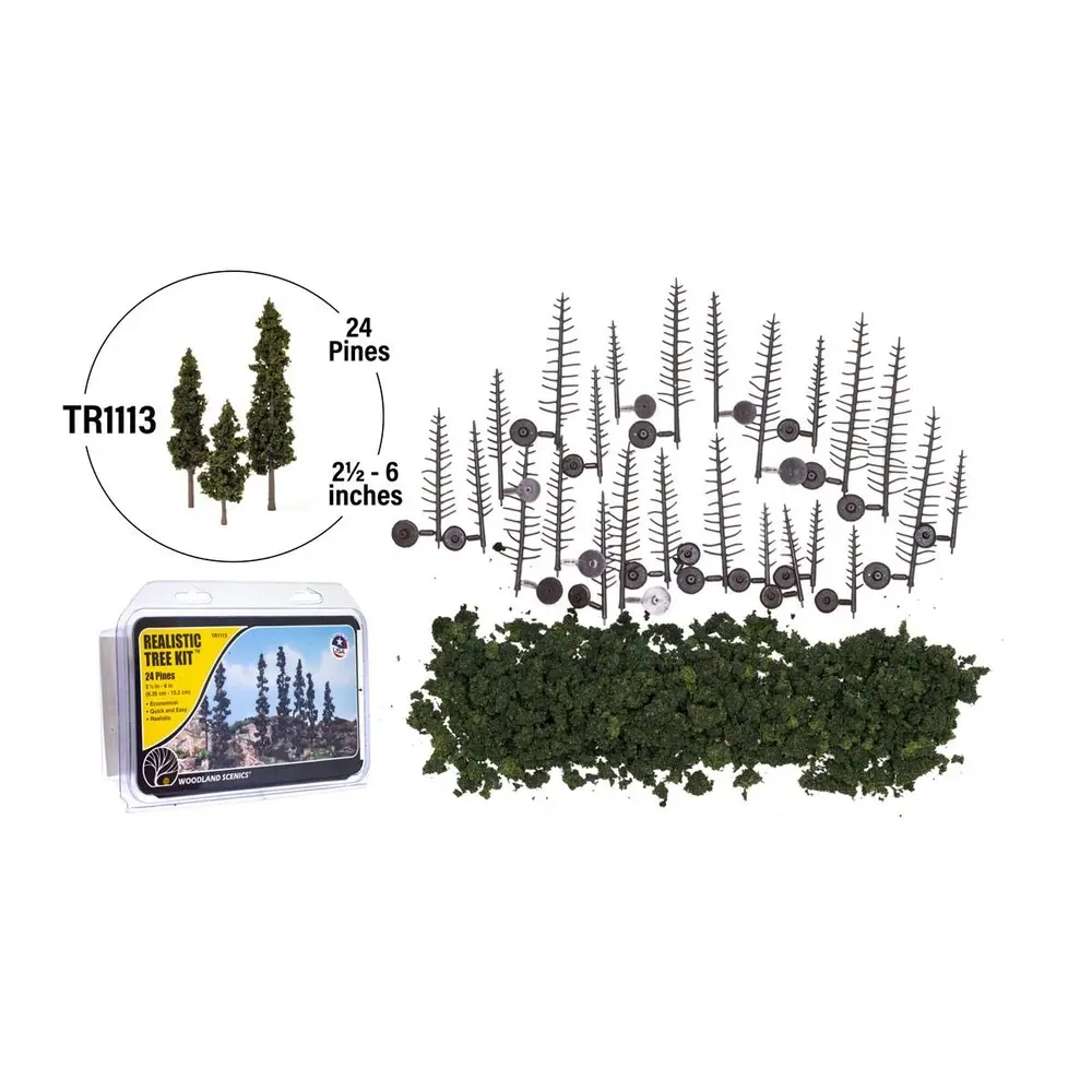 Kit de création de pins vert forêt - 24 armatures - WOODLAND TR1113 - HO 1/87