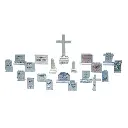 Lot de 20 Pierres tombales WOODLAND SCENICS D201 - HO 1/87