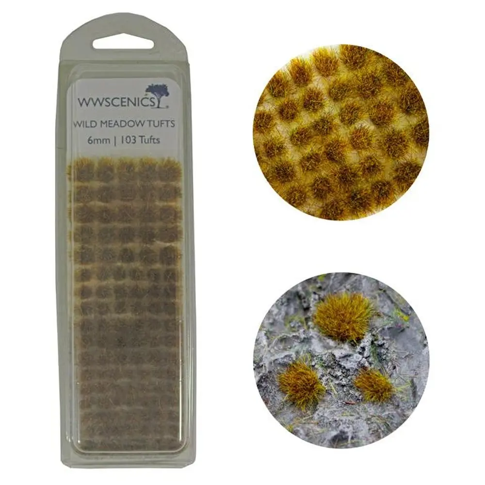 Touffes d'herbe de prairies 6 mm - WWScenics W3T-WM6 - HO 1/87