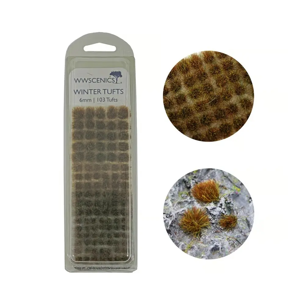 Lot de 103 touffes d'herbe d'hiver - WWScenics W3T-WI6 - 6mm - HO 1/87