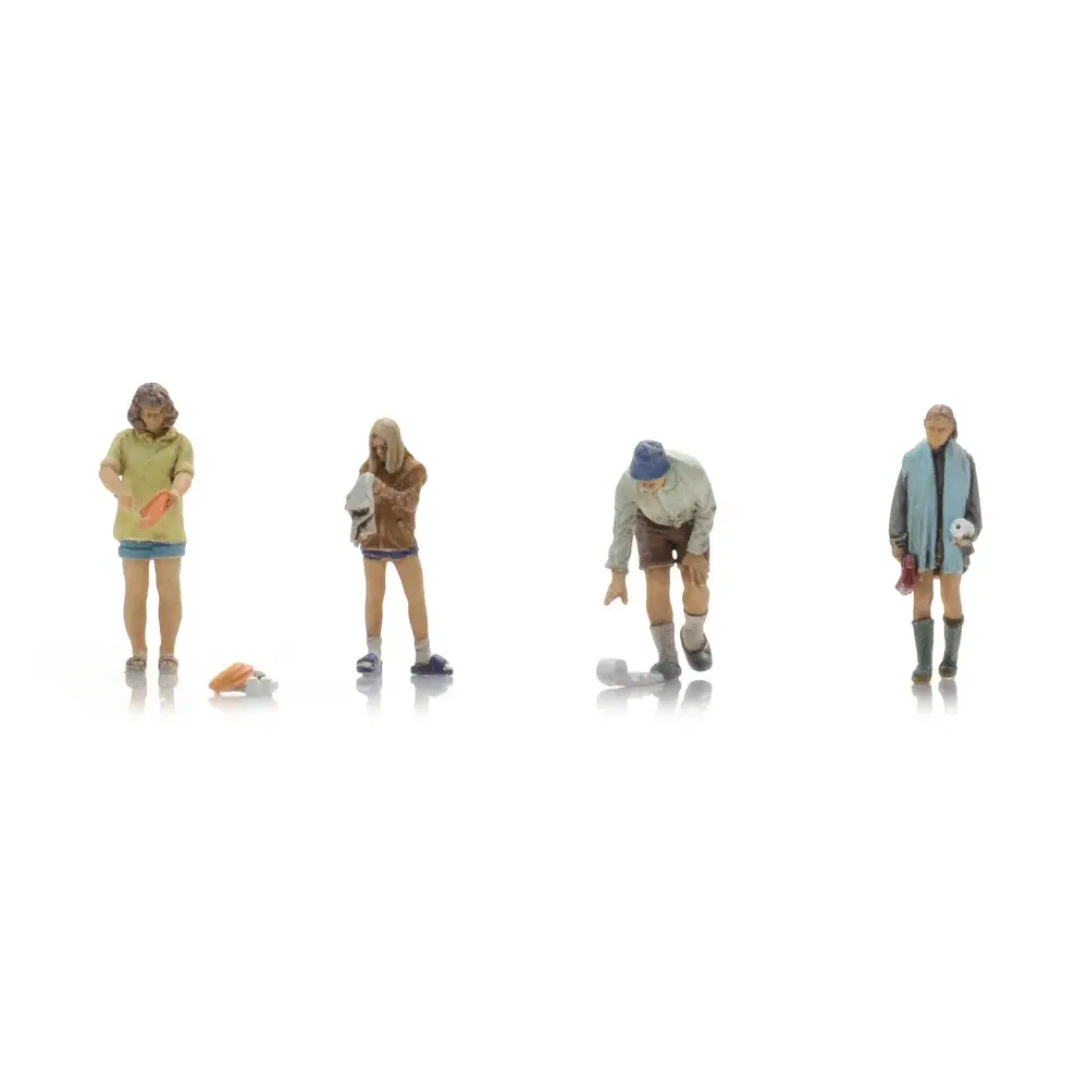Lot de 4 "La vie en camping" - Artitec 5870097 - HO 1/87
