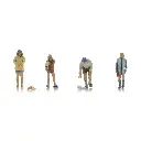 Lot de 4 "La vie en camping" - Artitec 5870097 - HO 1/87