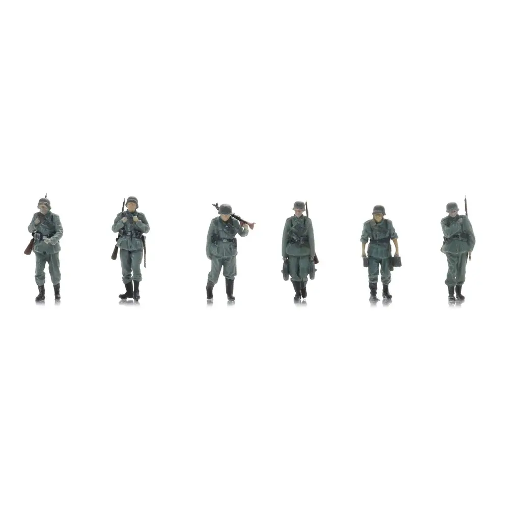 Infanterie de la Wehrmacht en marche vers la ligne de front, lot de 6 - Artitec 5870062 - HO 1/87