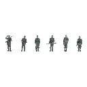Lot de 6 personnages Infanterie de la Wehrmacht en attente de transport - Artitec 5870066 - HO 1/87