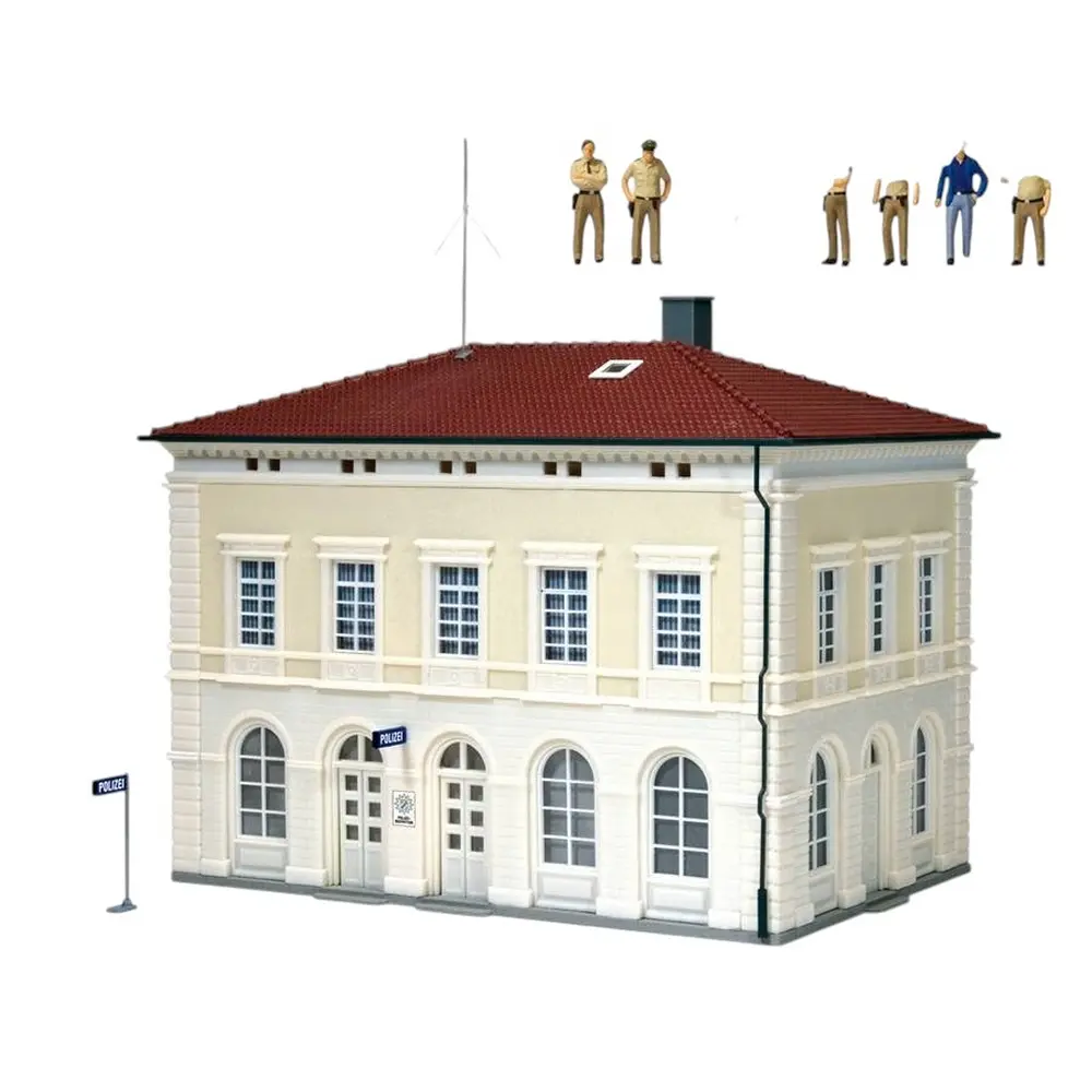 Commissariat de police avec accessoires - Preiser 19000 - HO 1/87