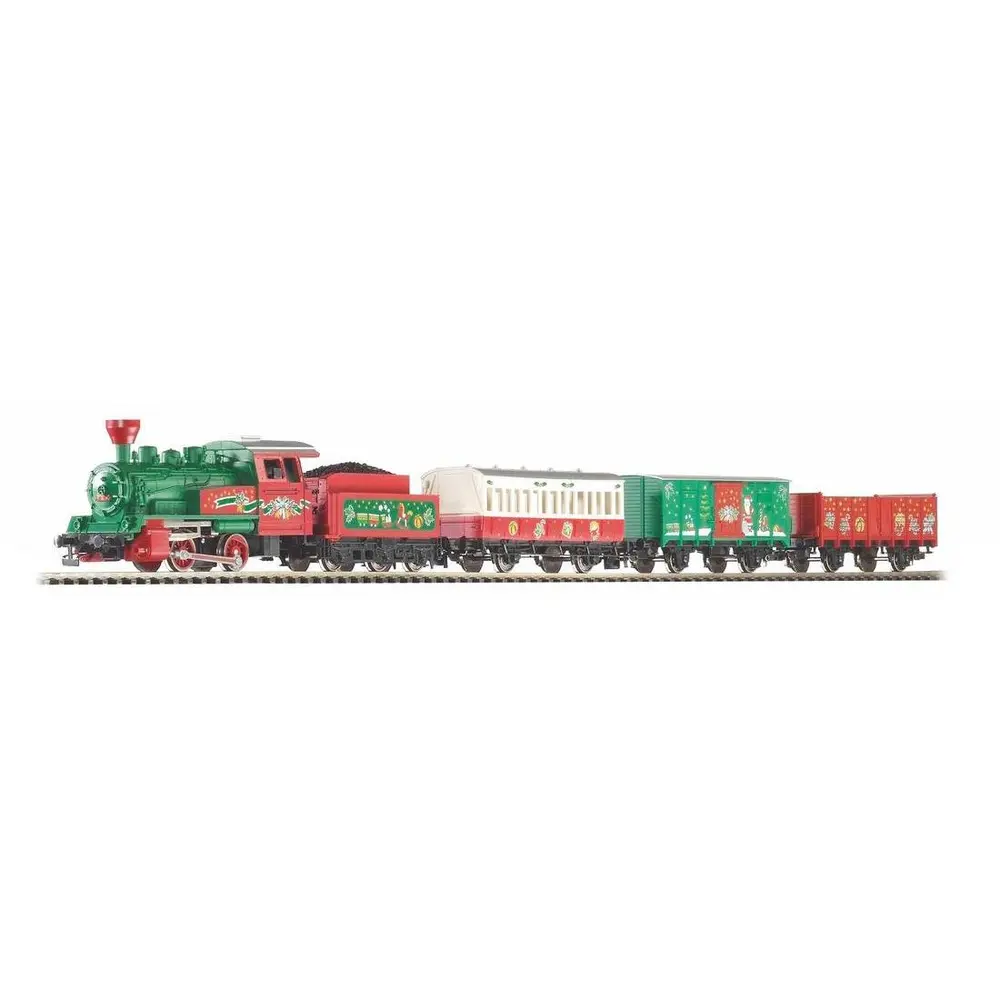 Coffret de démarrage de Noël locomotive à vapeur avec 3 voitures - PIKO 57081