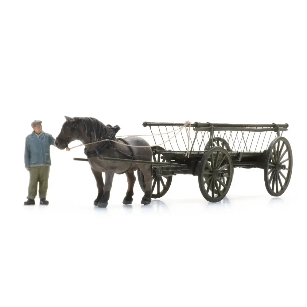 Traditionnelle charrette + figurine - Artitec 387.598 - HO 1/87