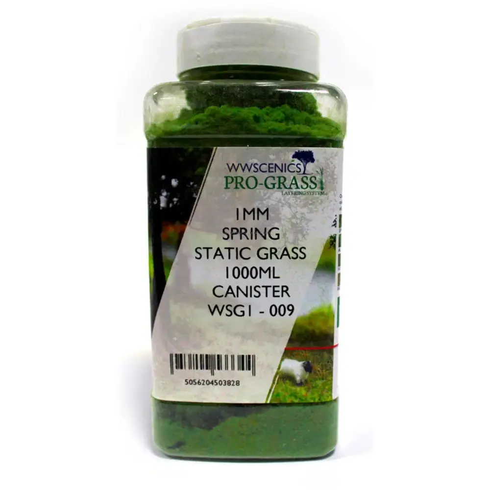 Bidon Herbe statique 1 mm Printemps 1 000 ml - wwscenics WSG1009
