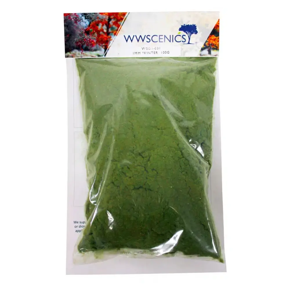 Gazon statique 1 mm Hiver 100 g - wwscenics WSG1031