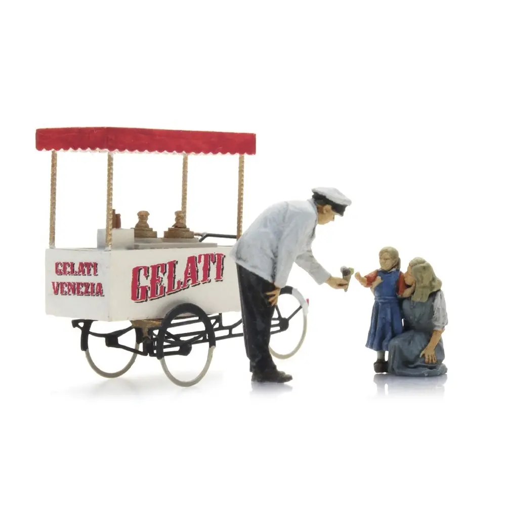 Vendeur de glaces avec mère et enfant - ARTITEC 5870101 - HO : 1/87