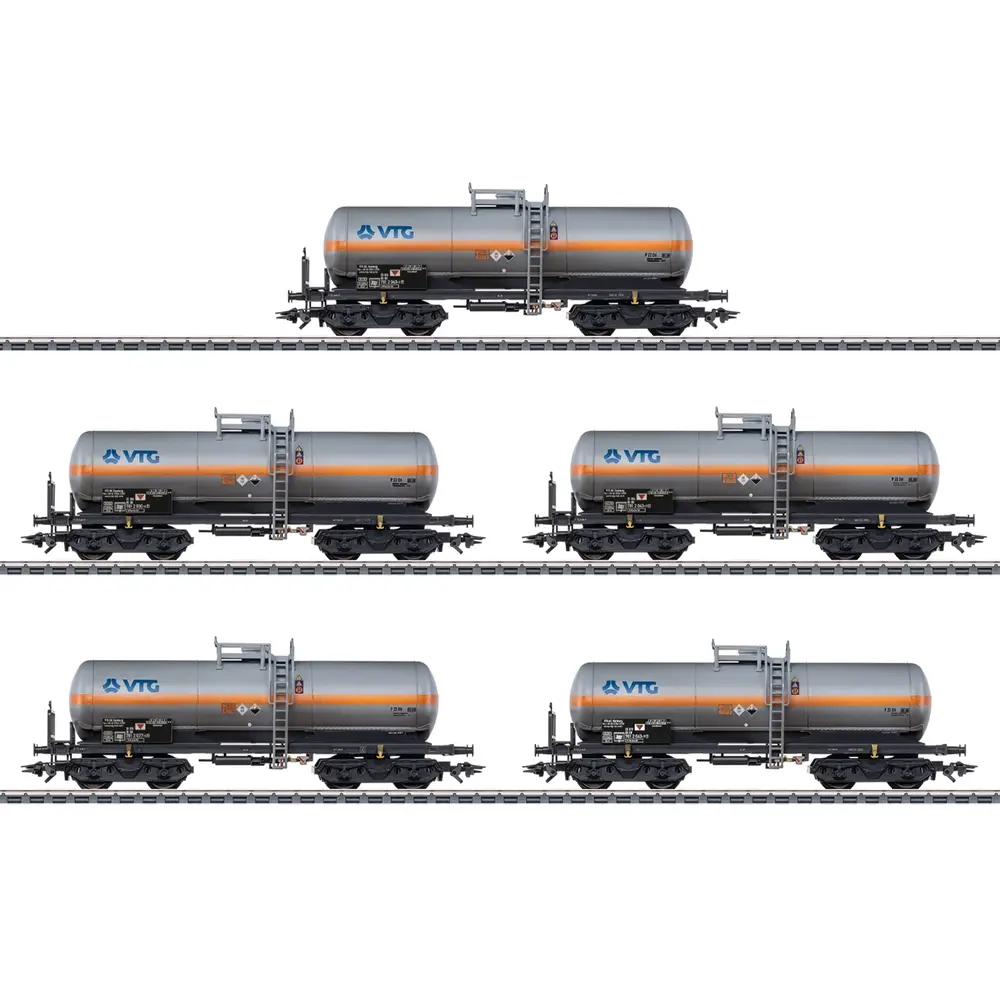 Coffret de 5 wagons-citernes VTG pour le transport de chlore gazeux - Märklin 46465 - HO 1/87 - Ep V - 3R