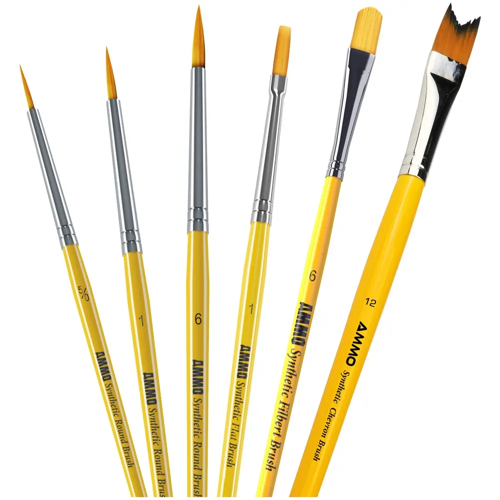 6 pinceaux de modelage de base - Ammo 4601151 - Échelle universelle