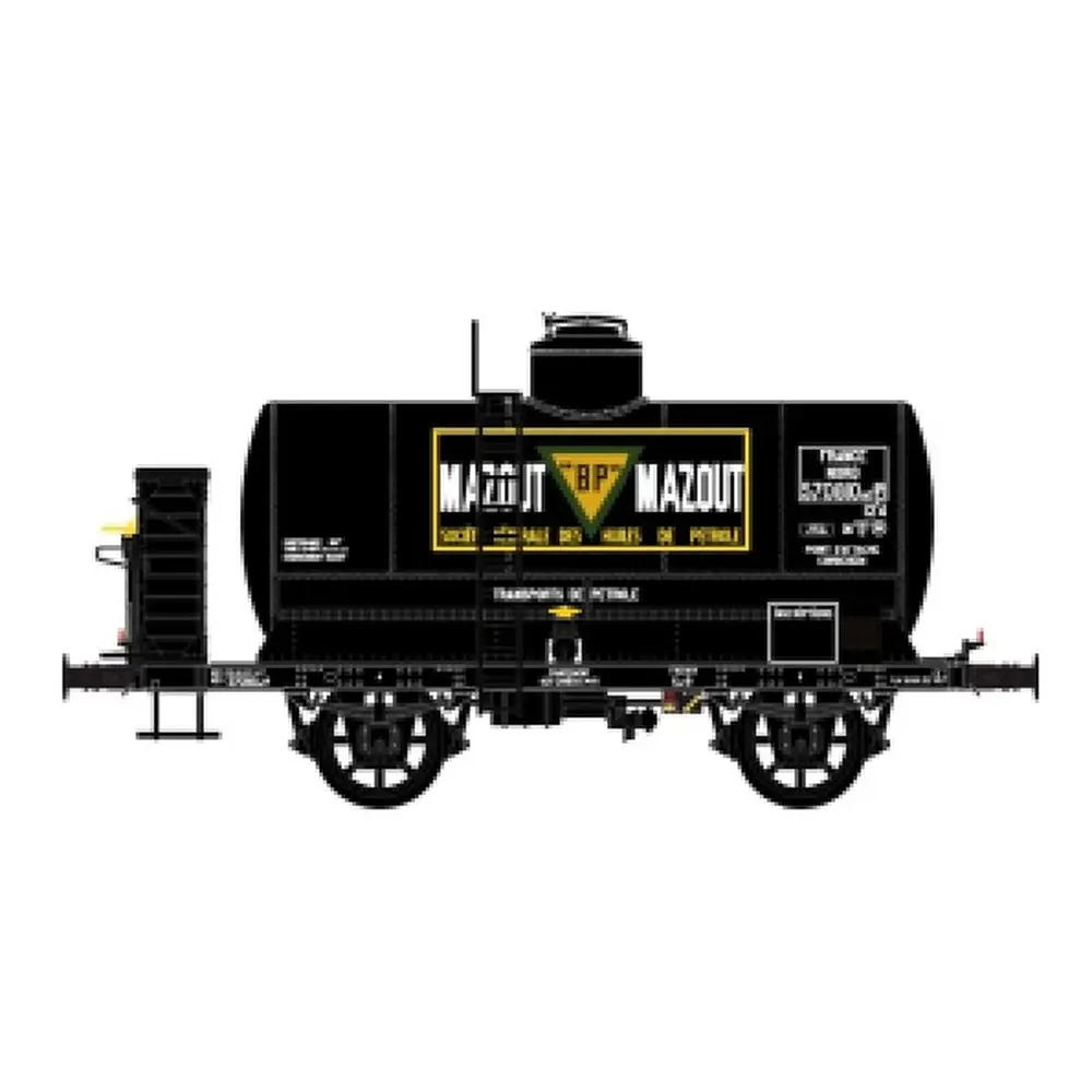 Wagon citerne OCEM à guérite noir MAZOUT BP - LS Models 30458 - HO 1/87 - NORD - Ep II - 2R