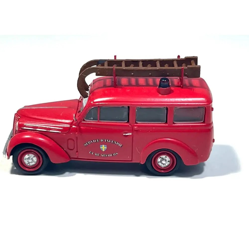 Voiture Renault Juvaquatre "Pompier" + échelle - REE CB 204 - HO 1/87 