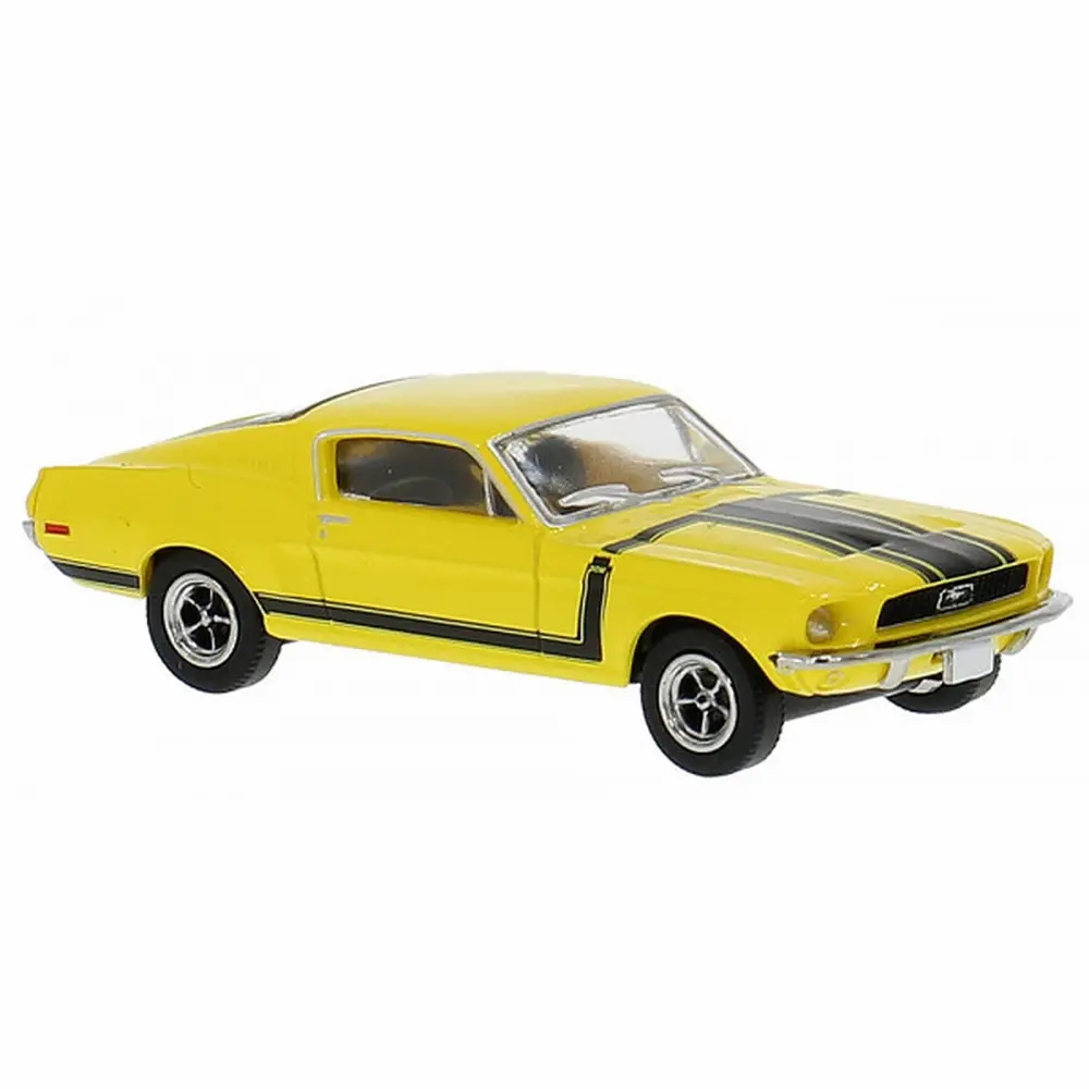 Ford Mustang Fastback, jaune et noir, 1968 - Brekina 19611 - HO 1/87
