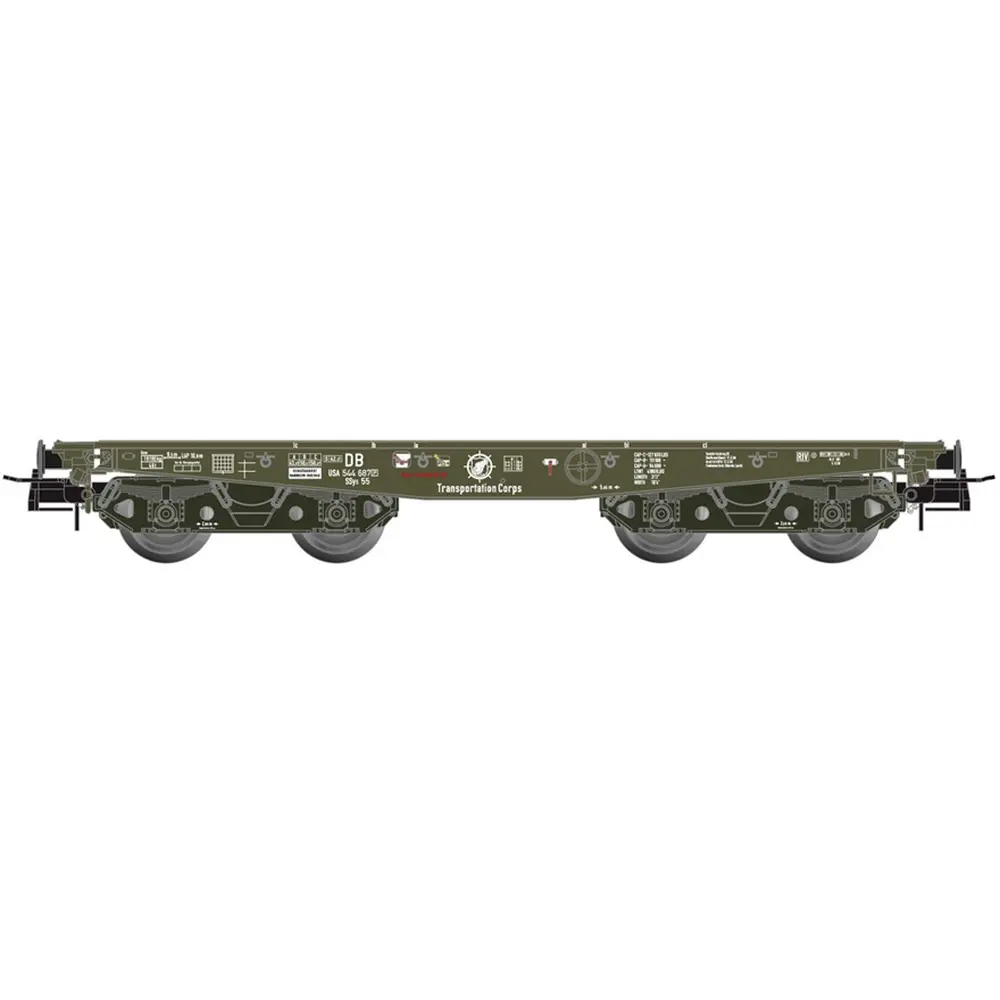 Wagon plat lourd USATC SSy55 - Artitec 20.284.20 - HO 1/87 - DB - Ep III - 2R