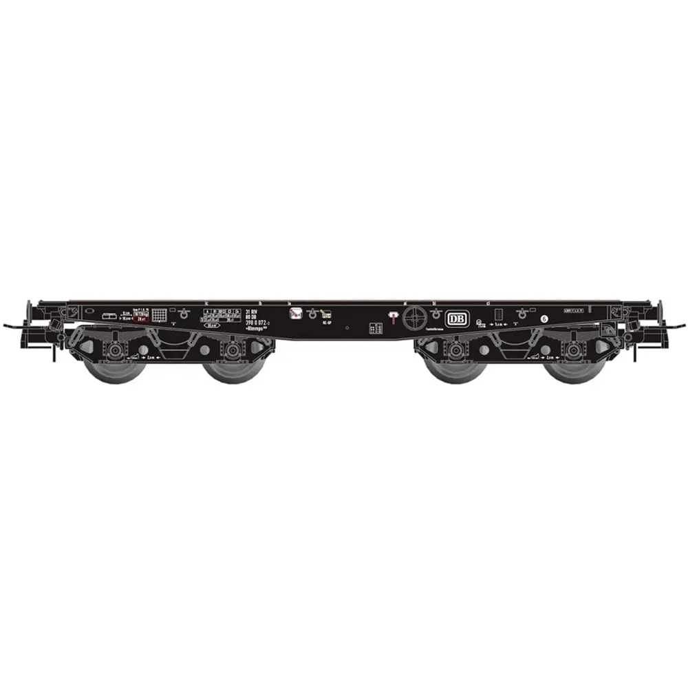 Wagon plat lourd Rlmmps 072-3 - Artitec 20.284.21 - HO 1/87 - DB - Ep IV - 2R