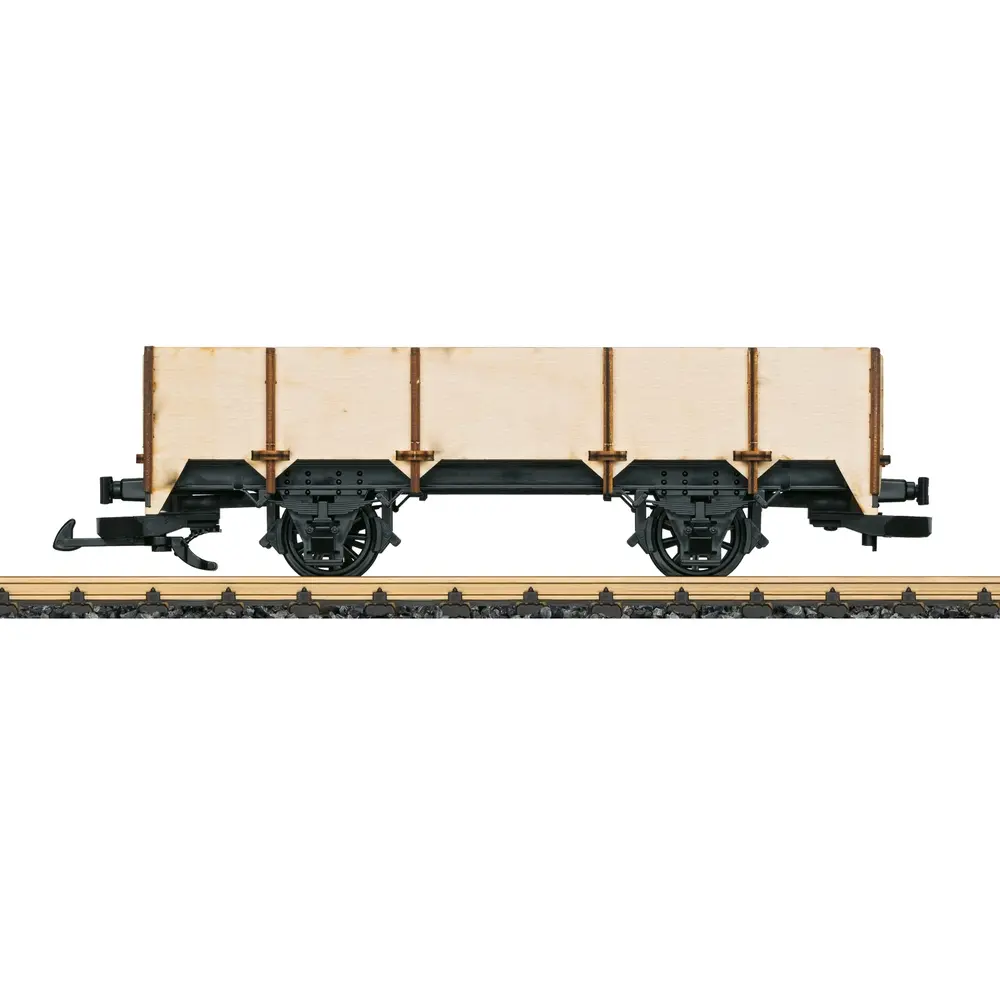 Wagon tombereau ouvert à bords hauts avec carrosserie en bois, kit - LGB 41035 - G 1/22,5 - 2R