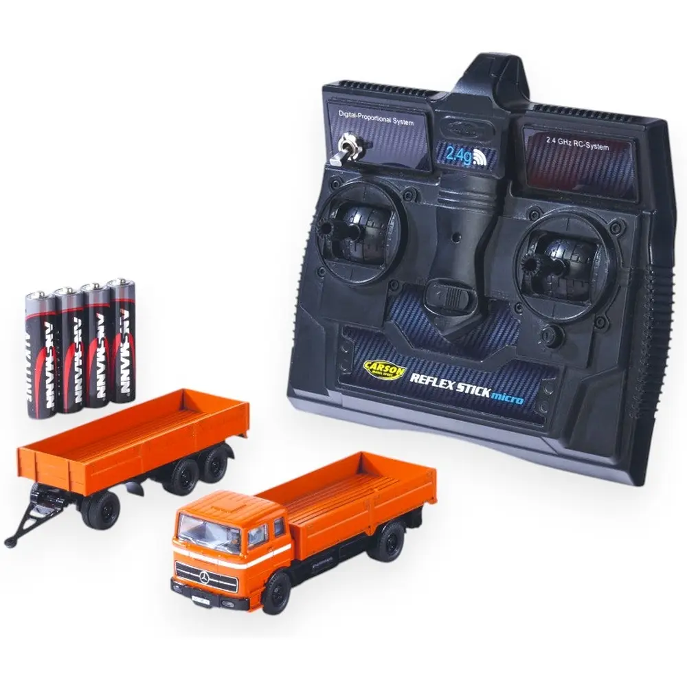 Camion plateau Mercedes Benz 1620 avec remorque - Carson 500504159 - HO 1/87