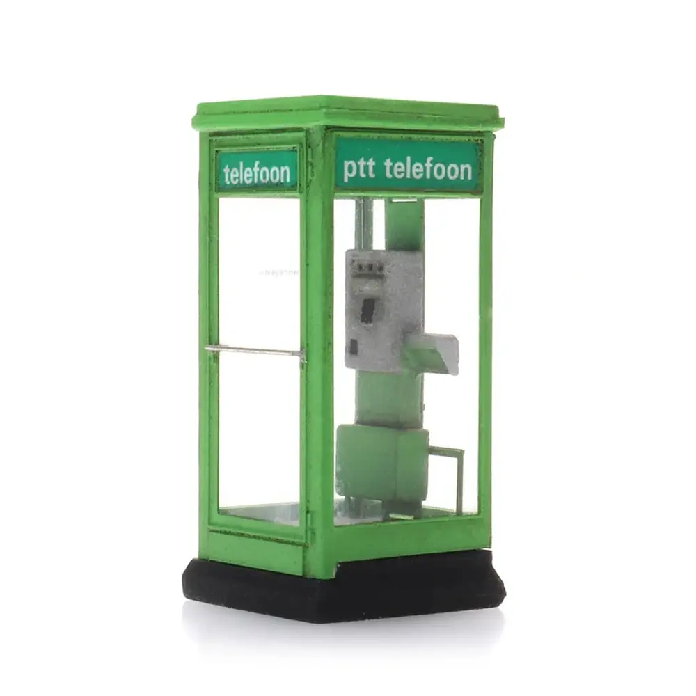 Cabine téléphonique verte des PTT - Artitec 387.484 - HO 1/87 - Ep IV