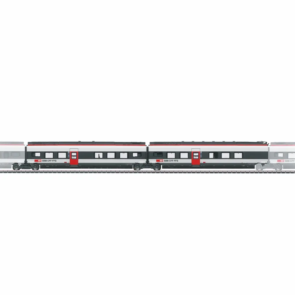 Coffret de 2 voitures complémentaires RABe 501 022 Giruno - Märklin 43452 - HO 1/87 - SBB - Ep VI - 3R